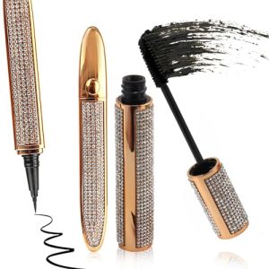 Hypoallergenic Waterproof 2-in-1 Black Matte Eyeliner and Mascara Diamond Edition