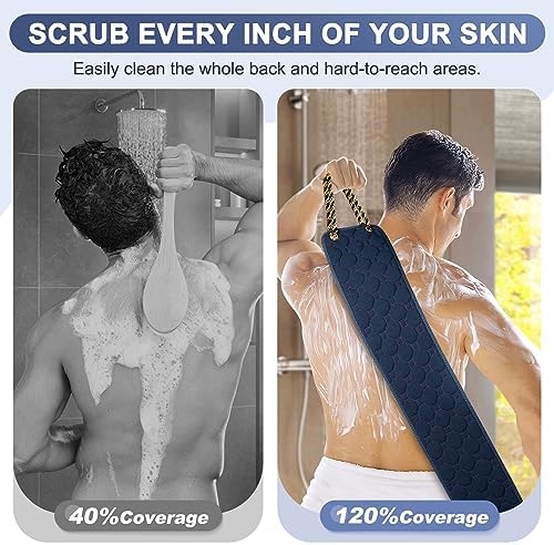 39-Inch Double-Sided Exfoliating Back Scrubber with Easy Grip Handles for All Users - Image 2