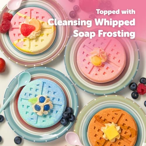 Handmade Waffle Bath Bombs Set of 6 for Relaxing Spa Baths and Thoughtful Gifts - Image 4