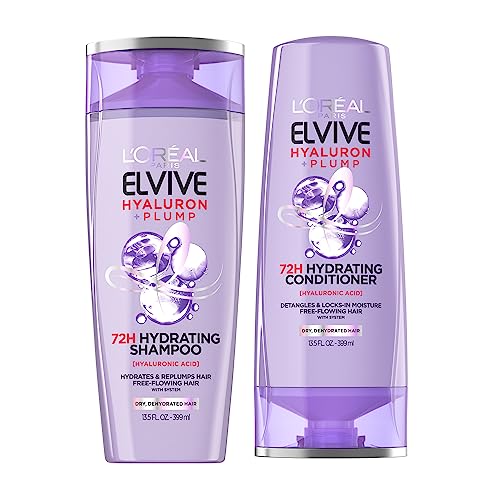 L?Oreal Elvive Hyaluron Plump Hydrating Shampoo & Conditioner, 12.6 Oz