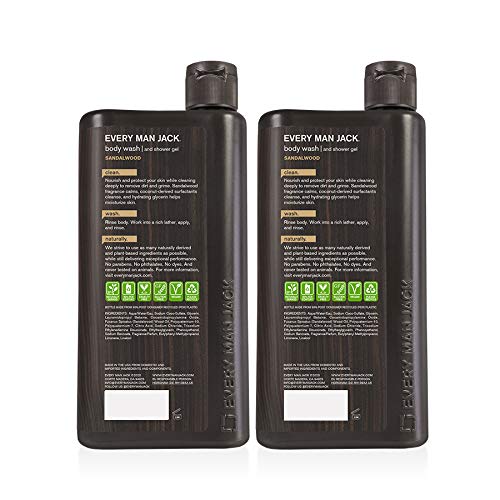 Every Man Jack Sandalwood Body Wash Twin Pack, 16.9 oz - Image 2
