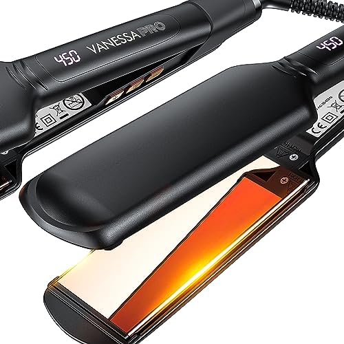 VANESSA PRO 2 Titanium Hair Straightener for Thick Hair 1.5 Inch
