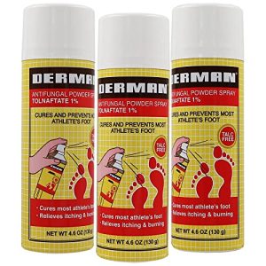 Derman Athlete's Foot Powder Spray 3-Pack, 4.6 oz bottles, Foot Care Treatment
