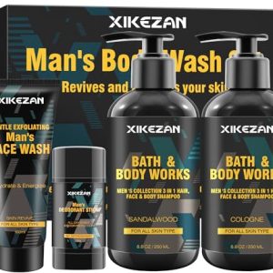 Men?s 3-in-1 Body Wash Gift Set ? Christmas Stocking Stuffers