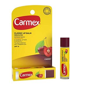 Carmex Cherry Lip Balm SPF 15 Click-Stick, 10 Pack