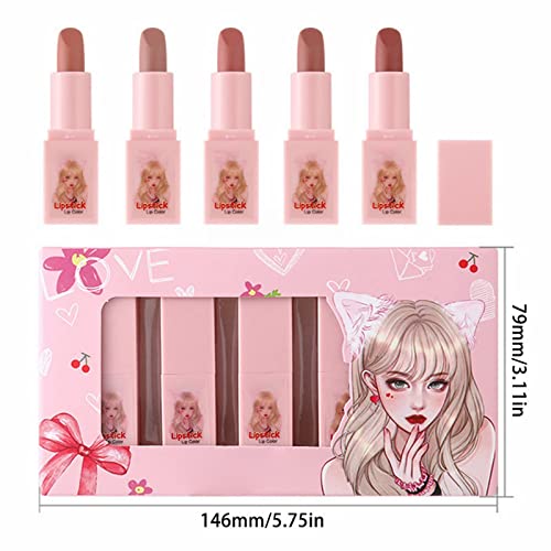 Clear Lip Liner Set with 5 Lipsticks & Balm - Image 6