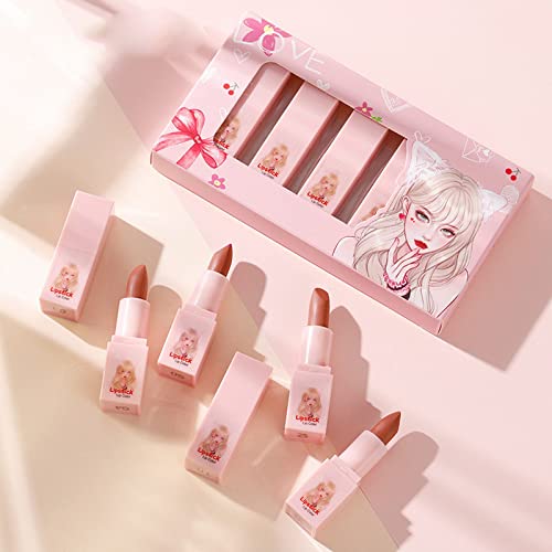 Clear Lip Liner Set with 5 Lipsticks & Balm - Image 2