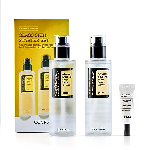 COSRX 3-Piece Glass Skin Set with Snail Essence and Retinol for Radiant Glow