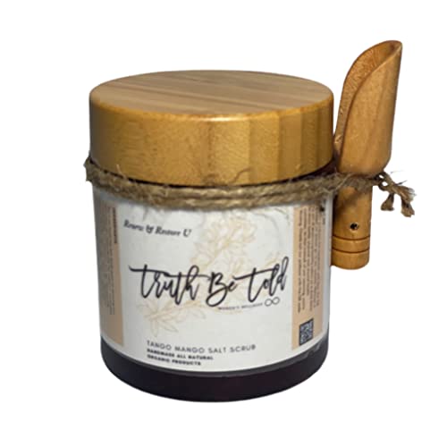 Tango Mango Dead Sea Salt Exfoliating Scrub for Scars and Cellulite 8 oz