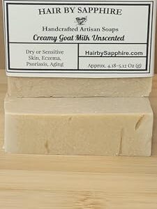 Goat Milk Anti-Aging Unscented Bar Soap for Sensitive Skin, Face & Body