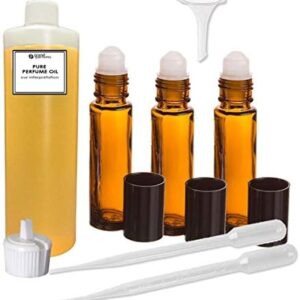Grand Parfums Happy Body Oil Set 5ml Roller Bottles with Filling Tools 5 Piece