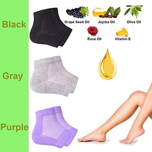 Grey Moisturizing Gel Heel Socks for Foot Care - Image 5