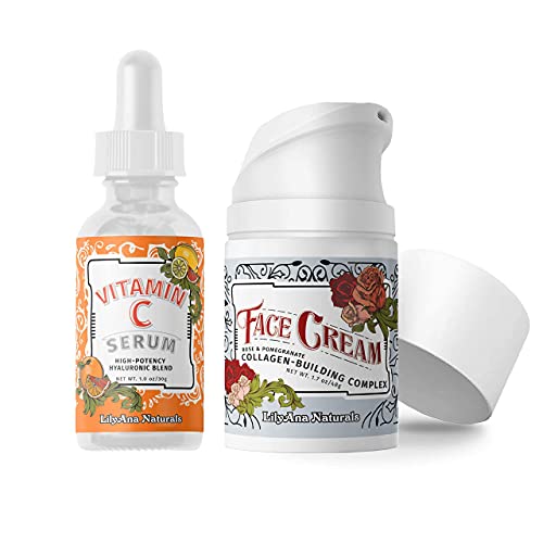 LilyAna Naturals Vitamin C Serum and Face Cream Set 4oz Bundle