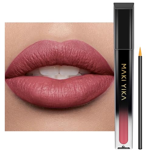 MAKI YIKA Pink Nude Liquid Lipstick, Long Lasting & Cruelty Free
