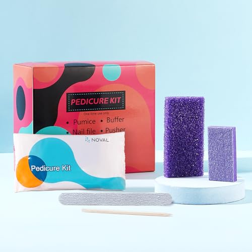 NOVAL Mani-Pedi Set: File, Pumice, Buffer, Pusher, 12 Kits