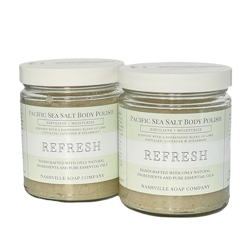 Refresh Body Scrub Set Pacific Sea Salt Lime Lavender 10 oz Two Pack