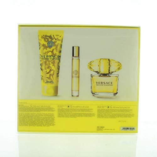 Versace Yellow Diamond Women's 30ml Eau de Toilette Spray, Body Gel, and Roll-On Gift Set
