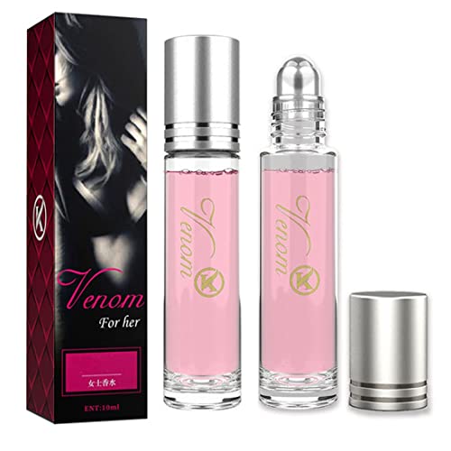 2pc Women's Travel Roll-On Perfume Set, 10ml Each, Long-Lasting Fragrance