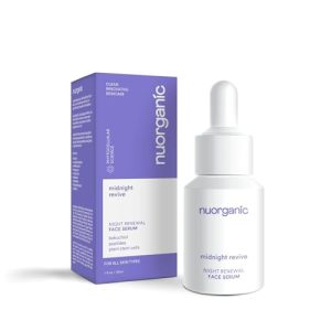 Nuorganic Bakuchiol Serum 1fl Oz 30ml with Plant Stem Cells, Peptides, Vitamin C for Hydrating Anti-Aging