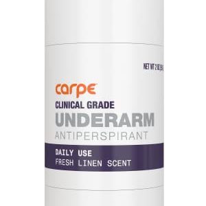 Carpe Clinical Strength Deodorant & Antiperspirant Stick - Fresh Linen, Hyperhidrosis Solution