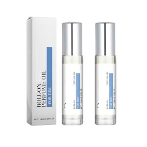 2pcs Box Rose Perfume Oil for Men, Roll-On Applicator, Valentine's Day Gift Set