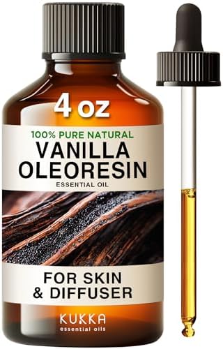 Kukka 100% Natural Vanilla Essential Oil for Diffuser and Skin, 4 Fl Oz Bottle
