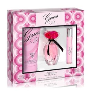 GUESS Girl 3-Piece Perfume Gift Set with 3.4oz Eau de Toilette, 0.5oz Rollerball, and 6.7oz Body Lotion