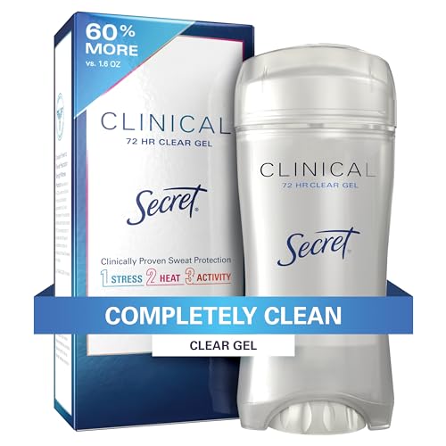 Secret Clinical Strength Clear Gel Antiperspirant for Women, 2.6 Oz