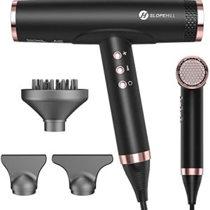 Slopehill Ionic Hair Dryer with Diffuser, Lightweight, Fast Brushless Motor, Travel-Friendly