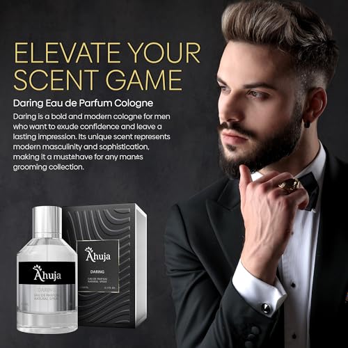 AHUJA Daring Men's Eau de Parfum 3.4 oz - Bold Citrus & Patchouli Scent - Image 7