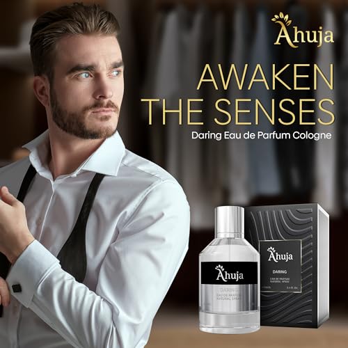 AHUJA Daring Men's Eau de Parfum 3.4 oz - Bold Citrus & Patchouli Scent - Image 2