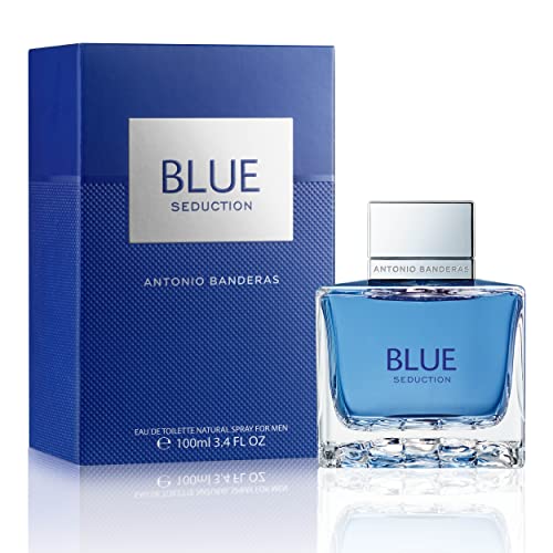 Banderas Blue Seduction EDT for Men - Fresh Fruity Woody Aquatic - 3.4 Fl Oz