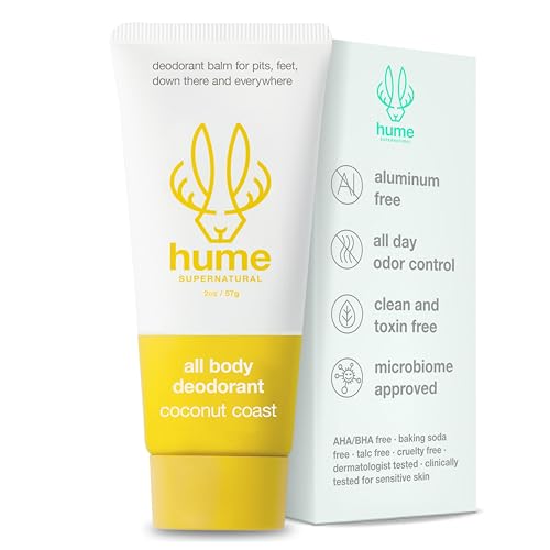 Hume Supernatural Deo Balm - Aluminum-Free, Anti-Chafing, Sensitive Skin (Coconut Coast)