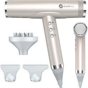 Slopehill Ionic Hair Dryer with Diffuser, Lightweight, Compact, Fast Brushless Motor
