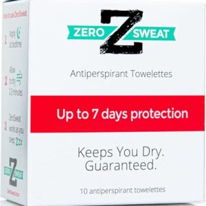 ZeroSweat Clinical Strength Antiperspirant Wipes - 10 Pack for Hyperhidrosis