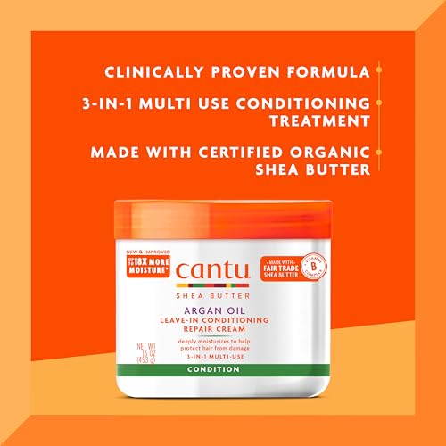 Cantu Leave-In Conditioning Cream with Argan Oil, 16 oz - 2 Pack - Image 3