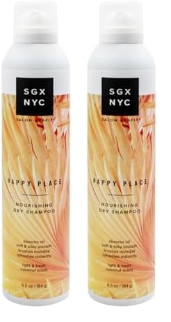 SGX NYC Happy Place Vegan Dry Shampoo, Pro-Vitamin B5, Coconut Scent, 6.5 oz (2-Pack)