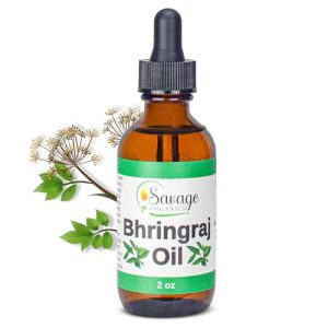 Bhringraj Natural Hair Growth Strengthening Oil 2 oz Glass Bottle