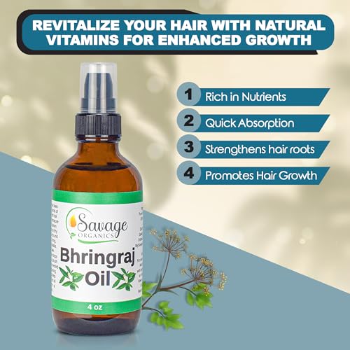 Bhringraj Hair Oil 2oz 100% Natural for Growth Conditioning Hair Fall Prevention - Image 3