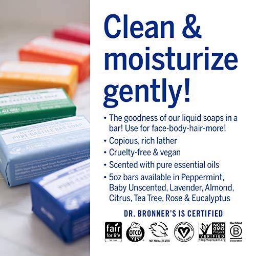 Dr. Bronner?s Lavender Bar Soap, Organic, 6-Pack, 5 oz - Image 5