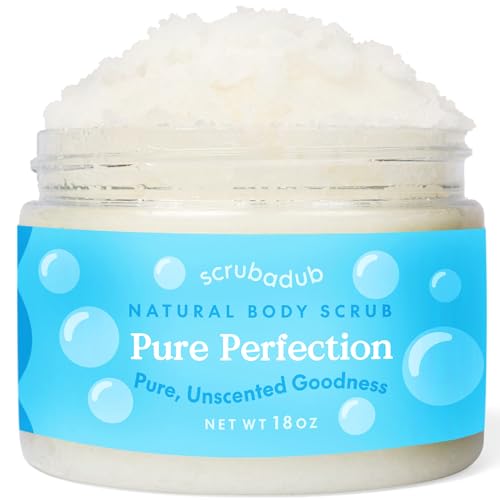 18oz Unscented Vegan Sea Salt Body Scrub Cruelty-Free Exfoliator