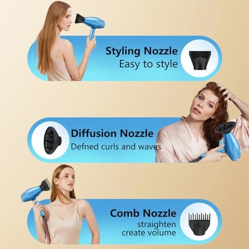 2-in-1 Professional Hair Dryer and Flat Iron Set for All Hair Types, Black - Image 4