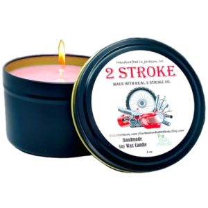2 Stroke Dirt Bike Fuel Aroma Soy Candle - 8 oz Gift for Motocross Fans