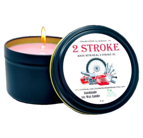 2 Stroke Dirt Bike Fuel Aroma Soy Candle - 8 oz Gift for Motocross Fans