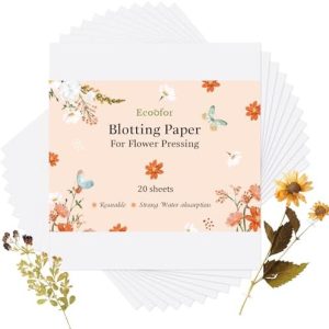 20 Sheets Reusable 9x9 Inch Absorbent Blotting Paper for Flower Press