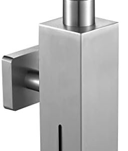 WINCASE Wall-Mounted Brushed Nickel Soap Dispenser, 8.5oz with Clear Window