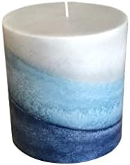 Wicks N More Indigo Mist Handmade Pillar Candle, 3x3 inches