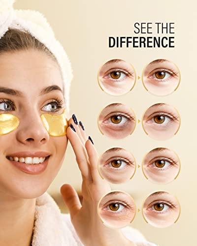 24K Gold Under Eye Patches 50 Count for Dark Circles and Puffiness - Image 4