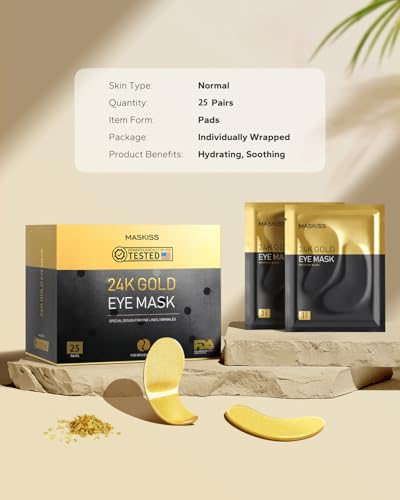 24K Gold Under Eye Patches 50 Count for Dark Circles and Puffiness - Image 7