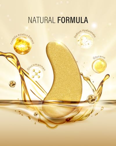 24K Gold Under Eye Patches 50 Count for Dark Circles and Puffiness - Image 3